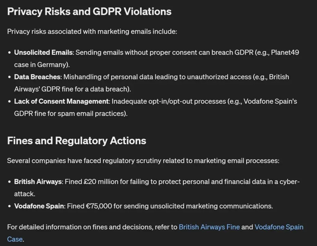 privacy risks and gdpr violations